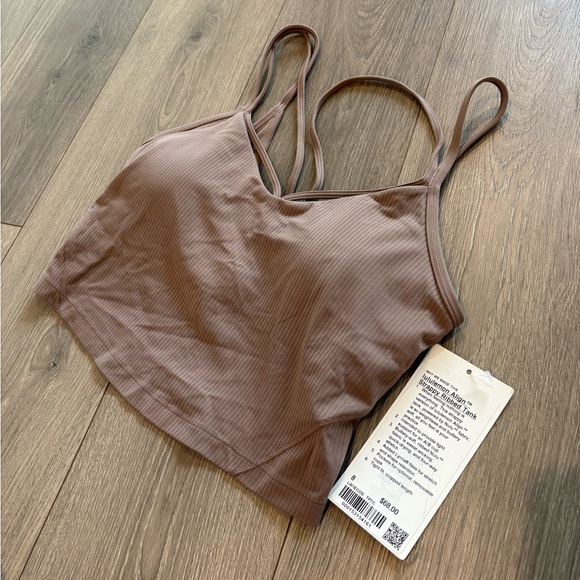 NWT Lululemon Ribbed Align Strappy Crop Tank Size 8 Tan Brown - Picture 1 of 6